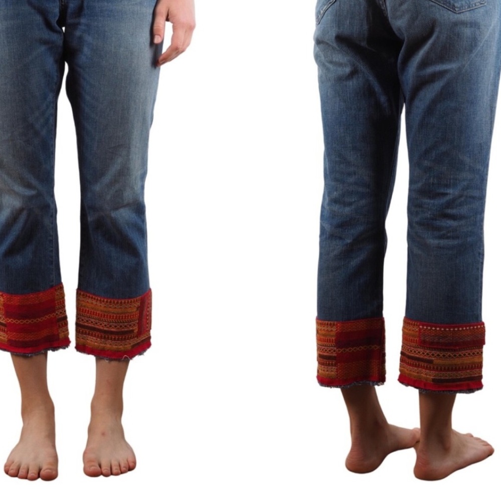 Polo Ralph Lauren Blue Jeans with Red Embroidered Cuffs